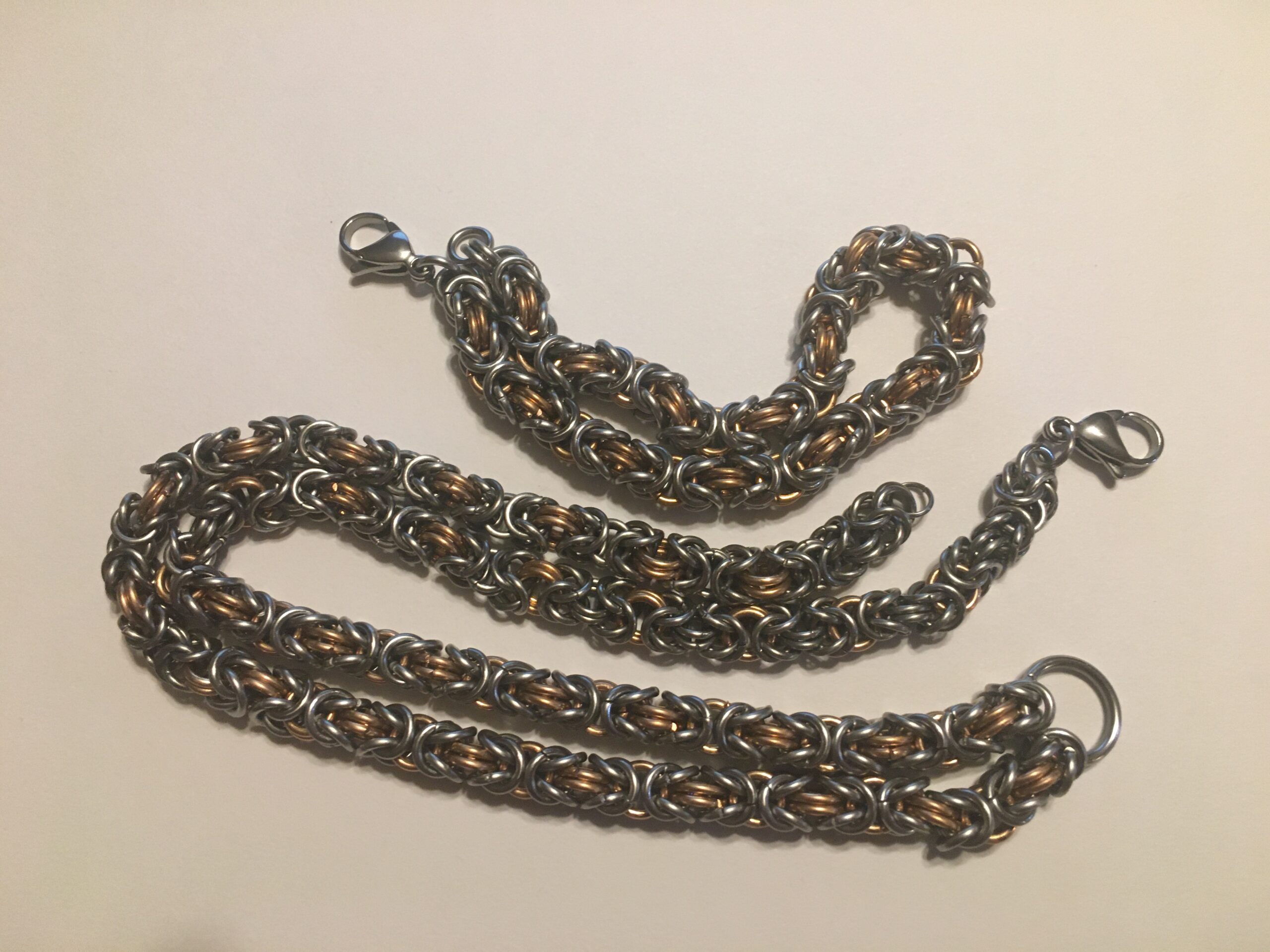 Bracelet & Necklace Set - Bronze and Stainless Steel - Image 2